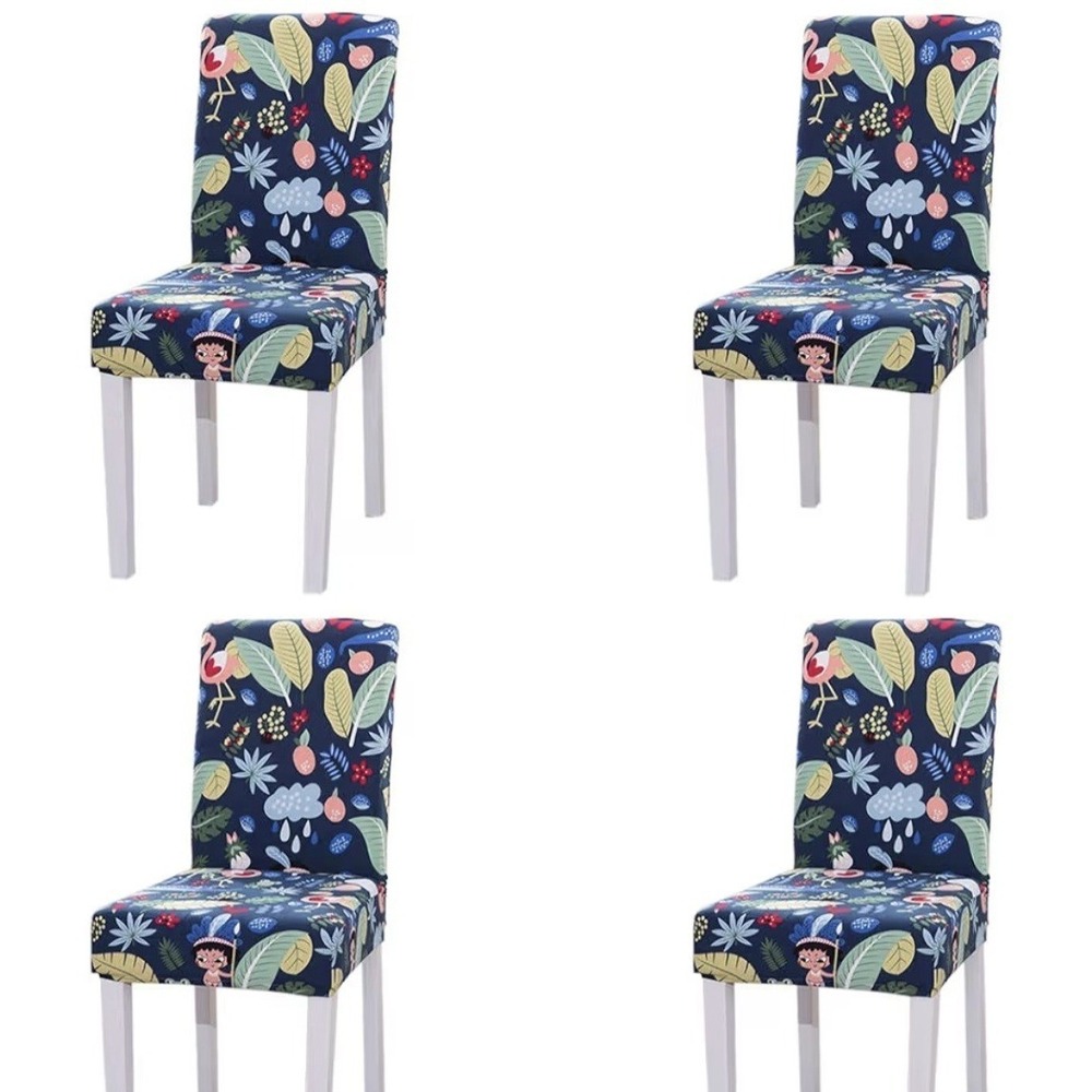 4PCS Stretch Removable Washable Dining Room Chair Protector Slipcovers/Home Deco